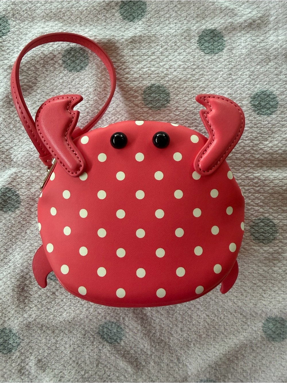 kate spade Shelly pink Polka Dot Crab Wristlet